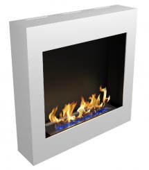 Биокамин Орион куб / Orion qube 600 с белой рамкой (Zefire)